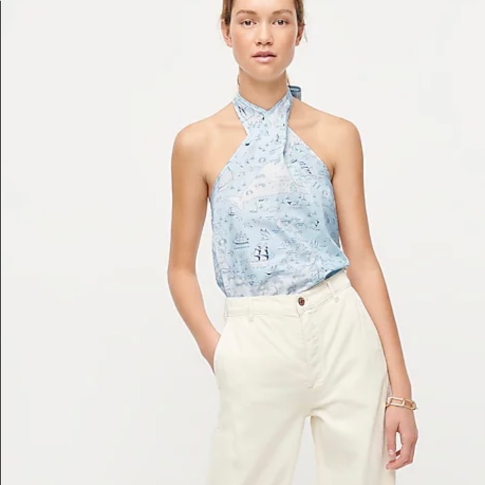 Halter top in Ratti compass print-new with tags